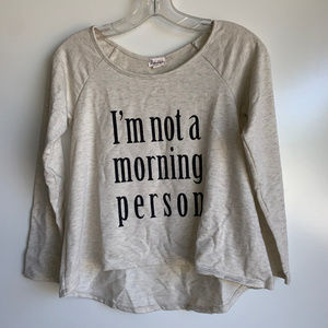 Ten Sixty Sherman Girls Not A Morning Person Shirt Girls Medium